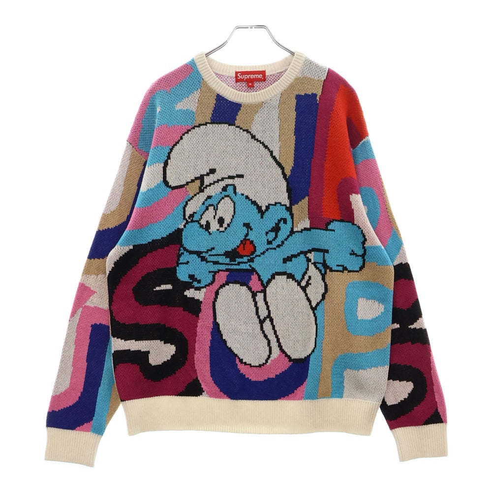 SUPREME(シュプリーム) 20AW Smurfs Sweater スマーフ 総柄クルーネック長袖ニットセーター マルチ