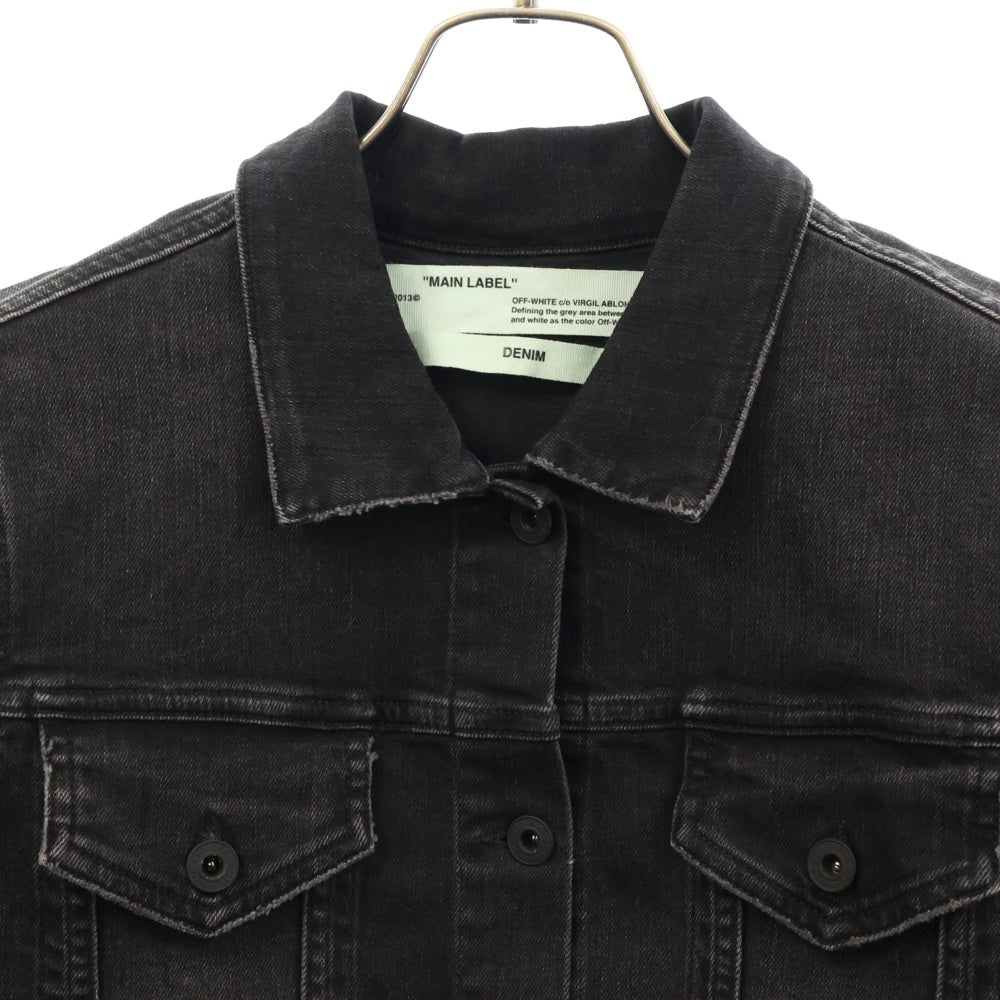 OFF-WHITE(オフホワイト) 17AW Cherry Blossom Diagonal Denim Jacket 刺繍デニムジャケット グレー レディース OWEA063E17150039