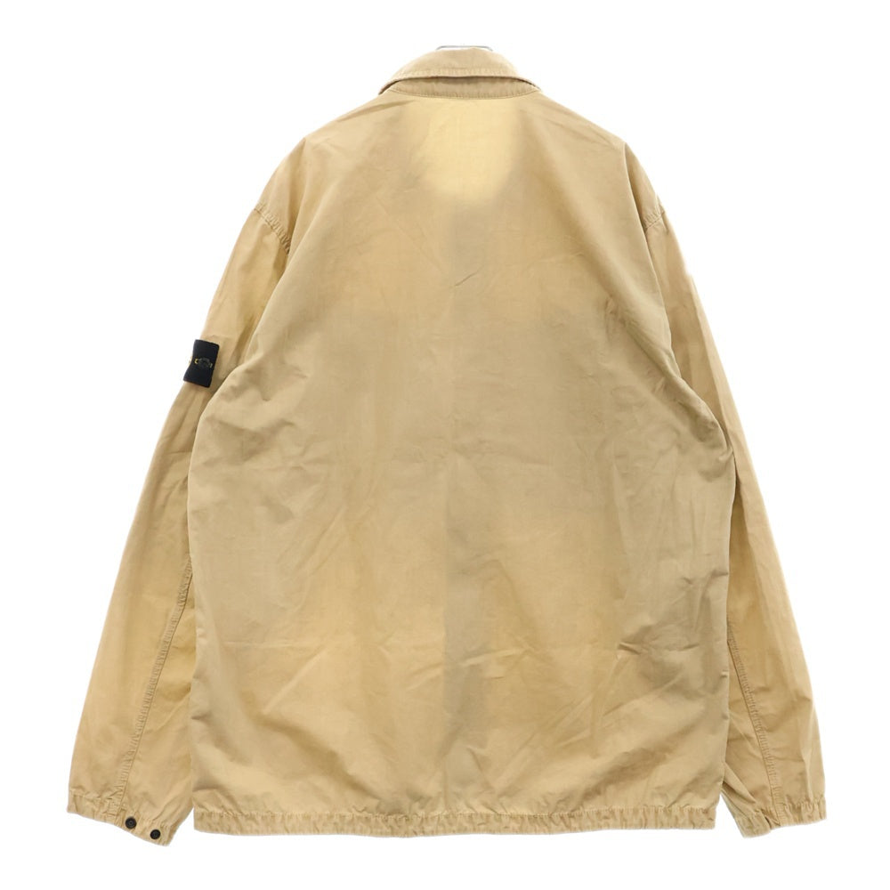 STONE ISLAND(ストーンアイランド) Brushed Cotton Canvas Zip Overshirt ロゴワッペン ジップアップ長袖シャツ ベージュ 7715101WN