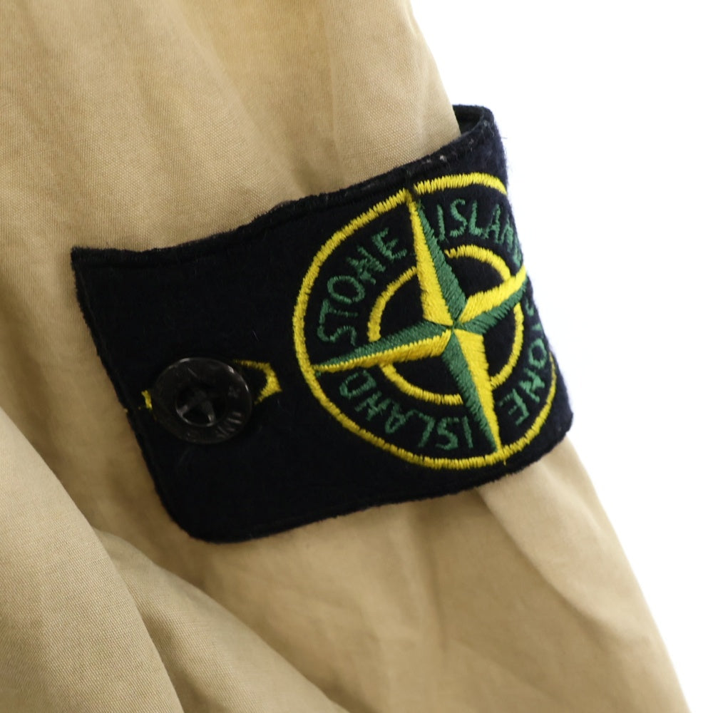 STONE ISLAND(ストーンアイランド) Brushed Cotton Canvas Zip Overshirt ロゴワッペン ジップアップ長袖シャツ ベージュ 7715101WN