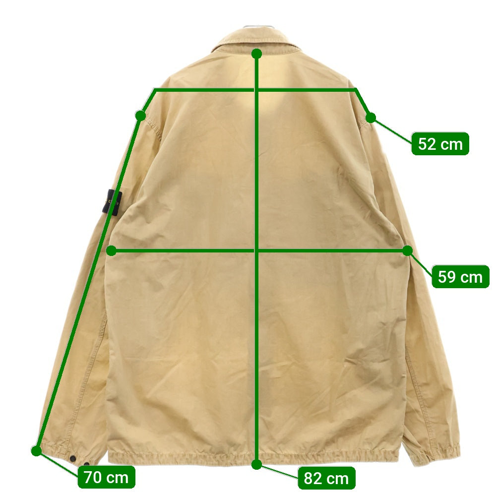 STONE ISLAND(ストーンアイランド) Brushed Cotton Canvas Zip Overshirt ロゴワッペン ジップアップ長袖シャツ ベージュ 7715101WN