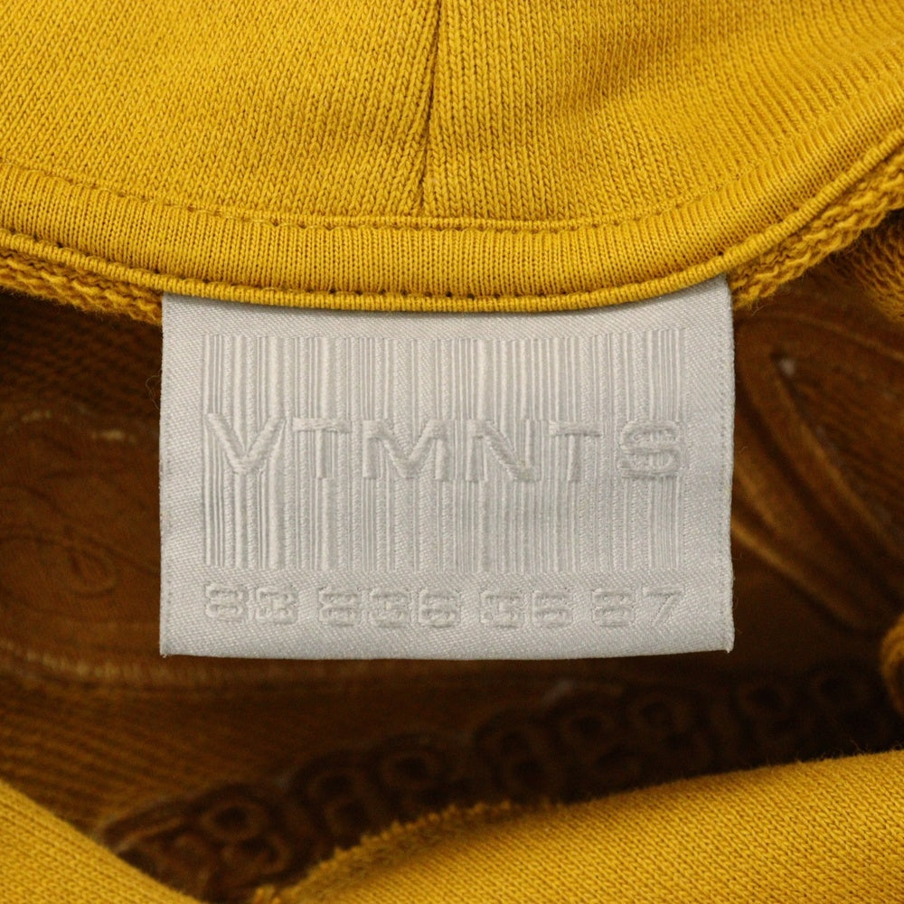 VETEMENTS(ヴェトモン) カレッジロゴ刺繍 プルオーバーパーカー スウェット イエロー VL16HD380M