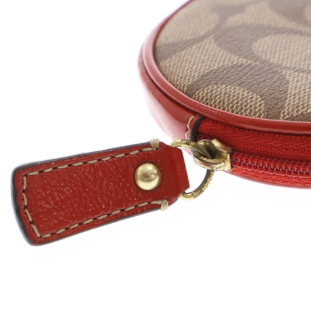 COACH(コーチ) ロゴデザイン ラウンド型 コインケース ブラウン