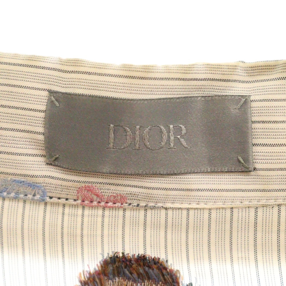 DIOR(ディオール) Silk Shirt ストライプ長袖シルクシャツ グレー 243B564B660B