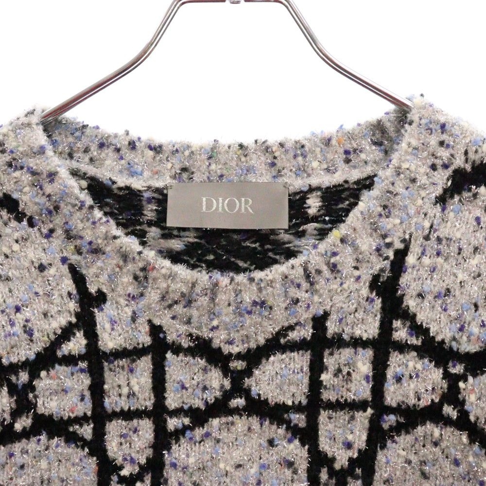 DIOR(ディオール) Round Neck Knit カシミヤ混 クルーネックニットセーター グレー 483M643AT804