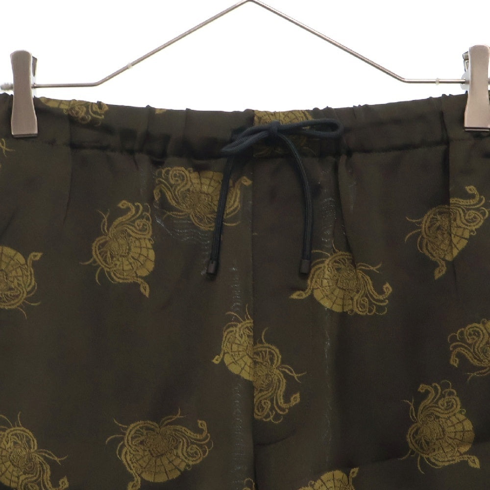 DRIES VAN NOTEN(ドリスヴァンノッテン) 23SS PIPERI 総柄レーヨンハーフパンツ ショーツ ブラウン