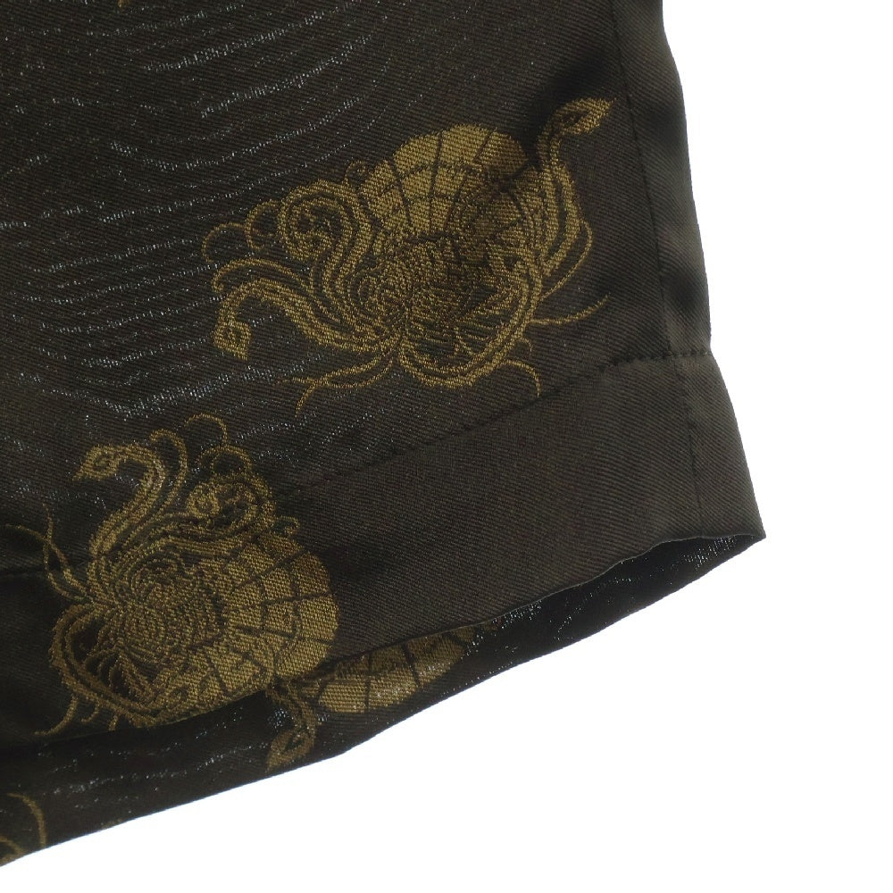 DRIES VAN NOTEN(ドリスヴァンノッテン) 23SS PIPERI 総柄レーヨンハーフパンツ ショーツ ブラウン