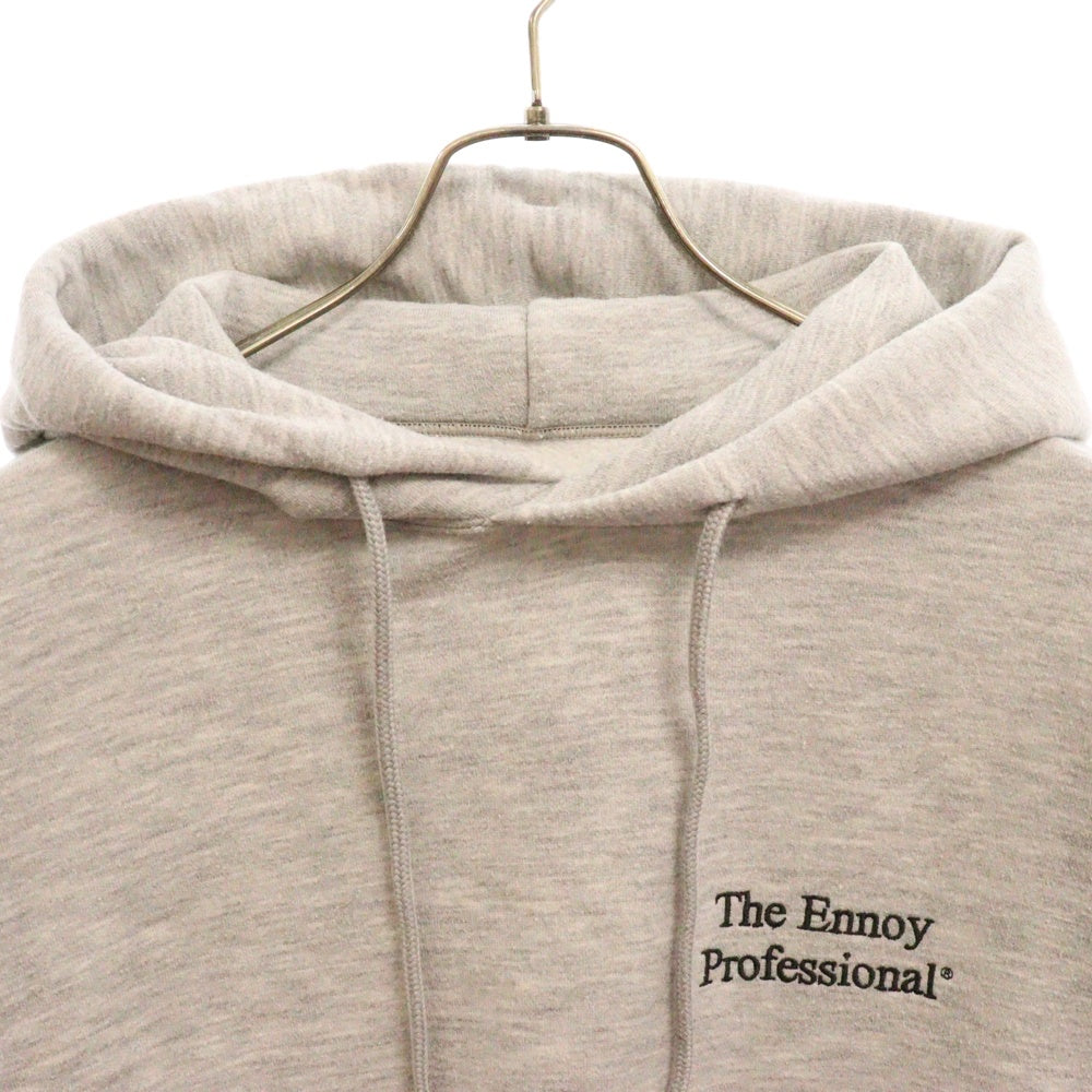 The Ennoy Professional(エンノイプロフェッショナル) 22AW Stylistshibutsu Sweat Hoodie スタイリスト私物 ロゴ刺繍 プルオーバースウェットパーカー フーディー グレー AW22BRENCT02NTL