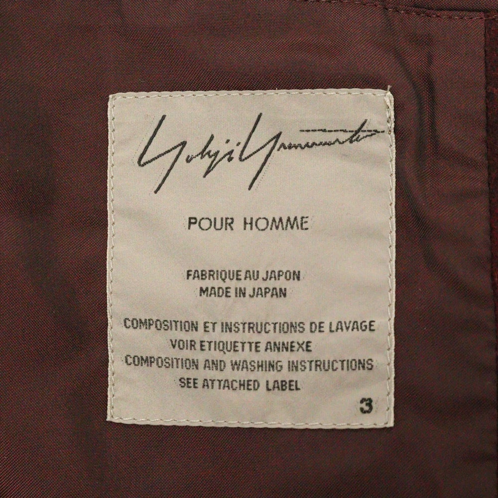 Yohji Yamamoto POUR HOMME(ヨウジヤマモト プールオム) 14AW 迷彩 ジップアップミリタリー ウール ロング コート ジャケット レッド HF-J09-106