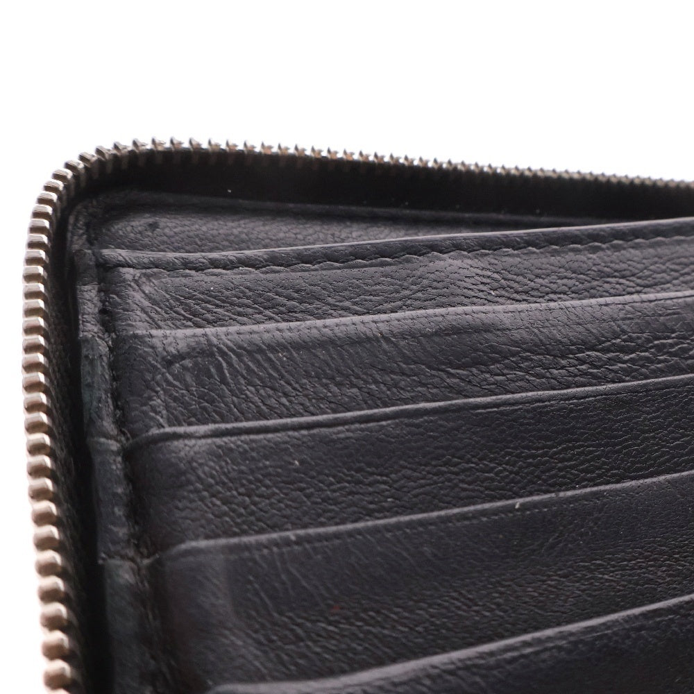 BALENCIAGA(バレンシアガ) クロコ型押し コンパクトウォレット 財布 ブラック 580838