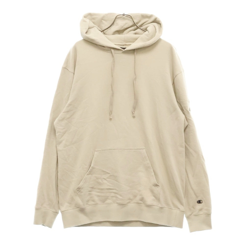 Rick Owens(リックオウエンス) ×CHAMPION ×チャンピオン 刺繍デザイン プルオーバーパーカー スウェット ベージュ CM20S0014-215154