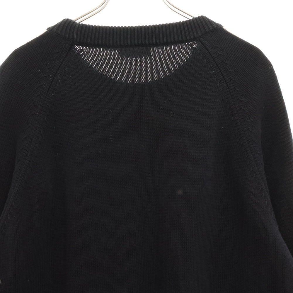 DIOR(ディオール) 21AW Oblique Side Line Crewneck Knit Sweater オブリーク サイドライン クルーネックニットトレーナー ネイビー 113M638AT187