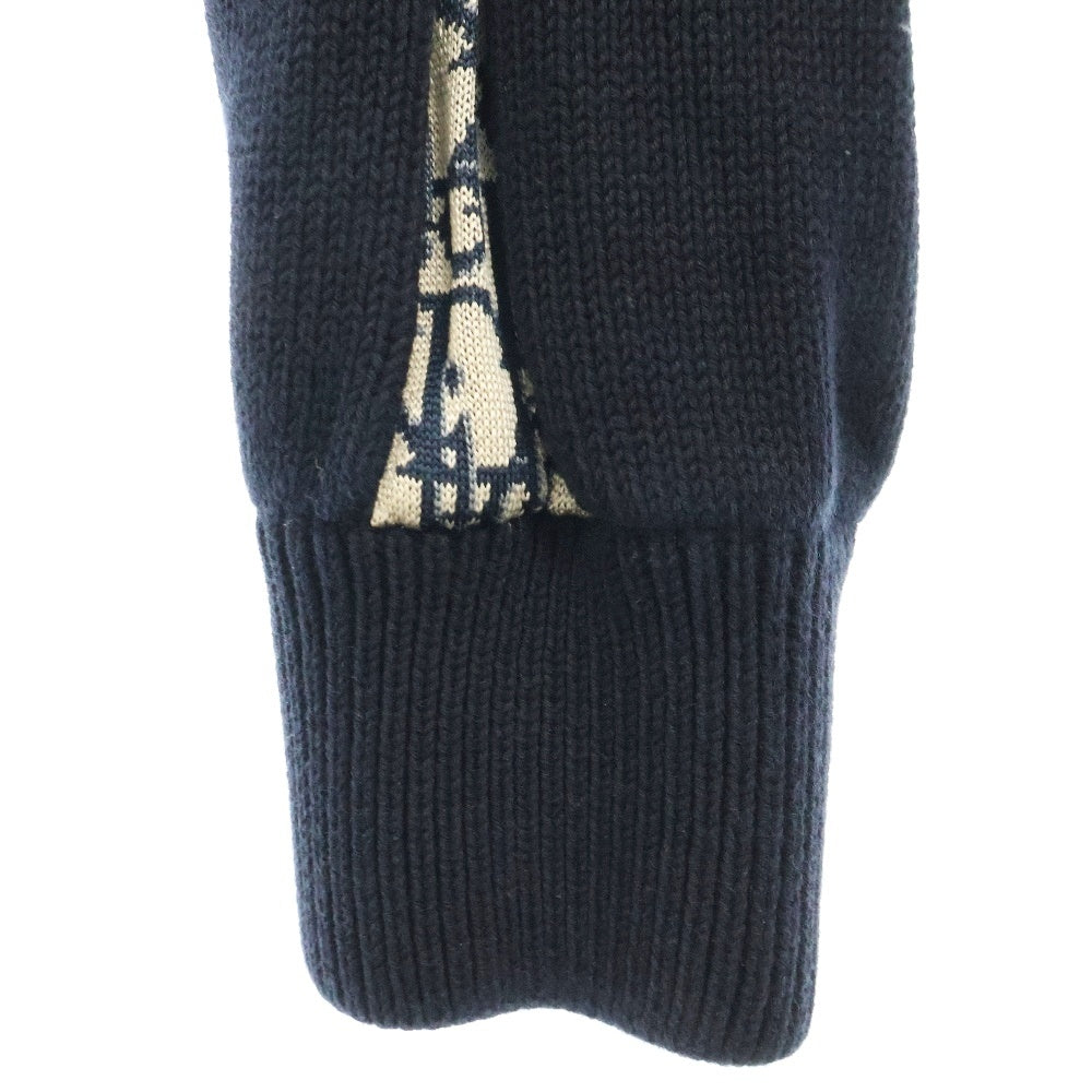 DIOR(ディオール) 21AW Oblique Side Line Crewneck Knit Sweater オブリーク サイドライン クルーネックニットトレーナー ネイビー 113M638AT187