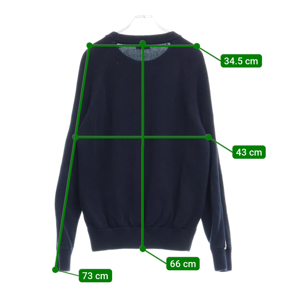 DIOR(ディオール) 21AW Oblique Side Line Crewneck Knit Sweater オブリーク サイドライン クルーネックニットトレーナー ネイビー 113M638AT187