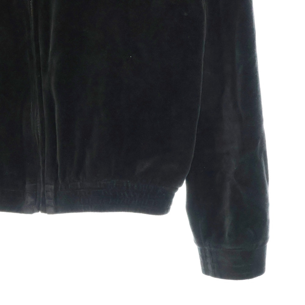BALENCIAGA(バレンシアガ) Shrunk Zip Up Hoodie ロゴ刺繍 ジップアップベロアパーカー フーディー レディース ブラック 657854 TKQ12