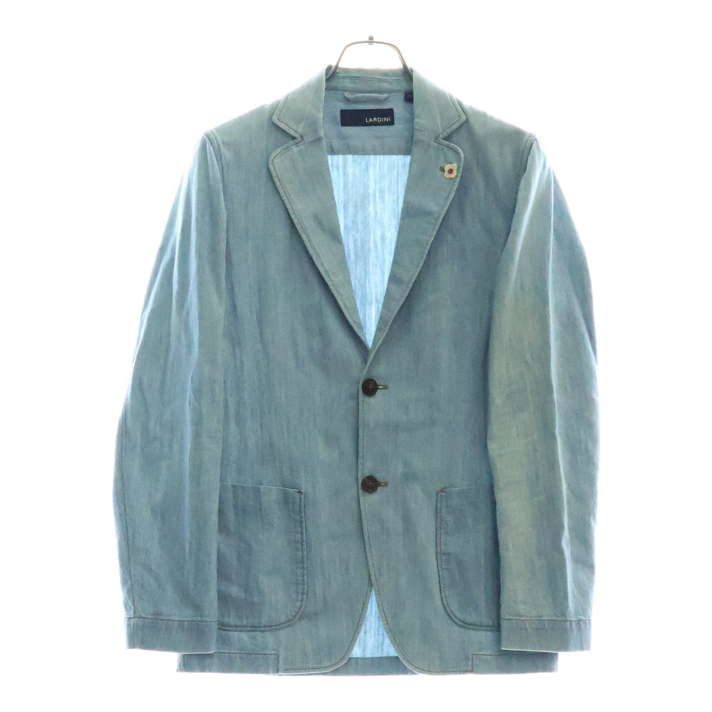 LARDINI(ラルディーニ) Flower Accent Single-Breasted Denim Jacket 2B シングルデニムジャケット インディゴ EIC1219
