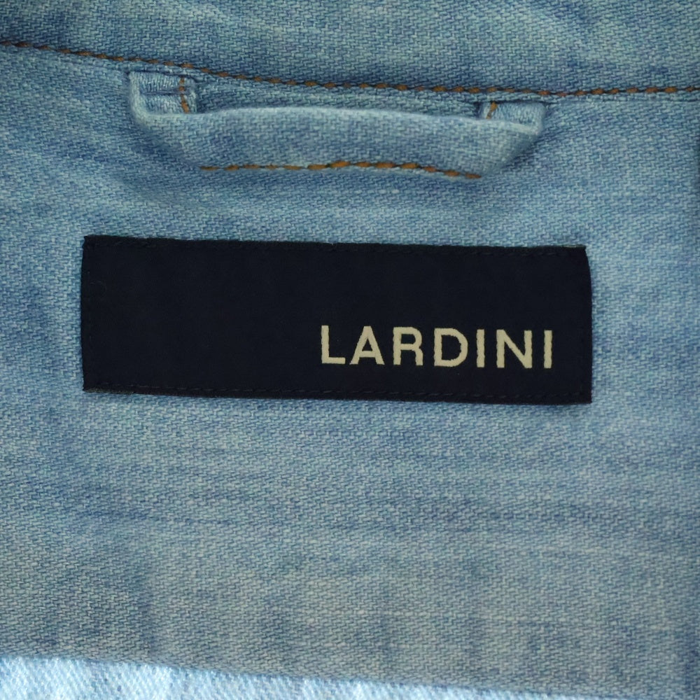 LARDINI(ラルディーニ) Flower Accent Single-Breasted Denim Jacket 2B シングルデニムジャケット インディゴ EIC1219