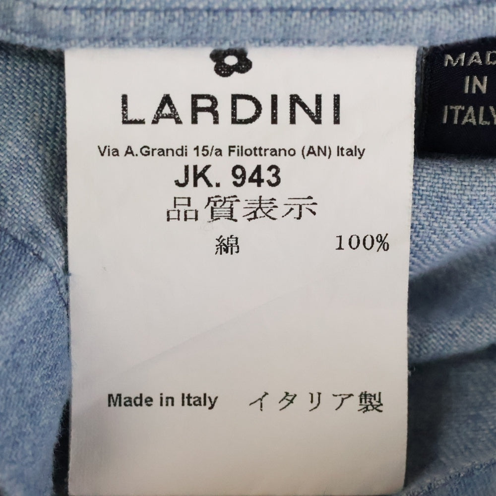 LARDINI(ラルディーニ) Flower Accent Single-Breasted Denim Jacket 2B シングルデニムジャケット インディゴ EIC1219