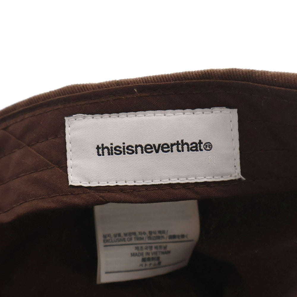 THISISNEVERTHAT(ディスイズネバーザット) Bold Logo Cap ボールドロゴキャップ 帽子 ブラウン