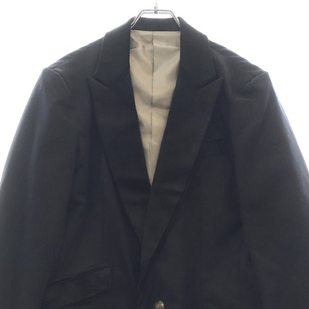 ISAMU KATAYAMA BACKLASH(イサムカタヤマバックラッシュ) 1B Tailored JKT ラメストライプレザーコンビネーションテーラードジャケット タキシード 1166-03 ブラック