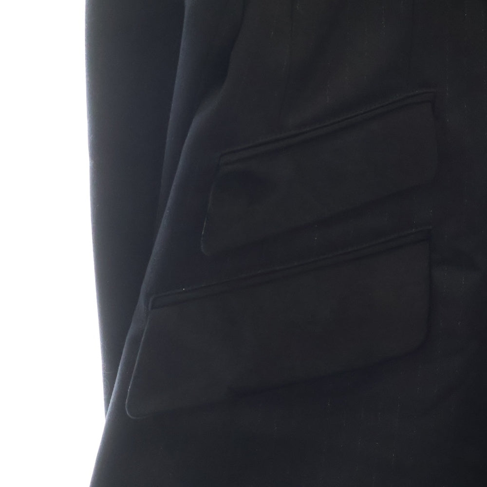 ISAMU KATAYAMA BACKLASH(イサムカタヤマバックラッシュ) 1B Tailored JKT ラメストライプレザーコンビネーションテーラードジャケット タキシード 1166-03 ブラック