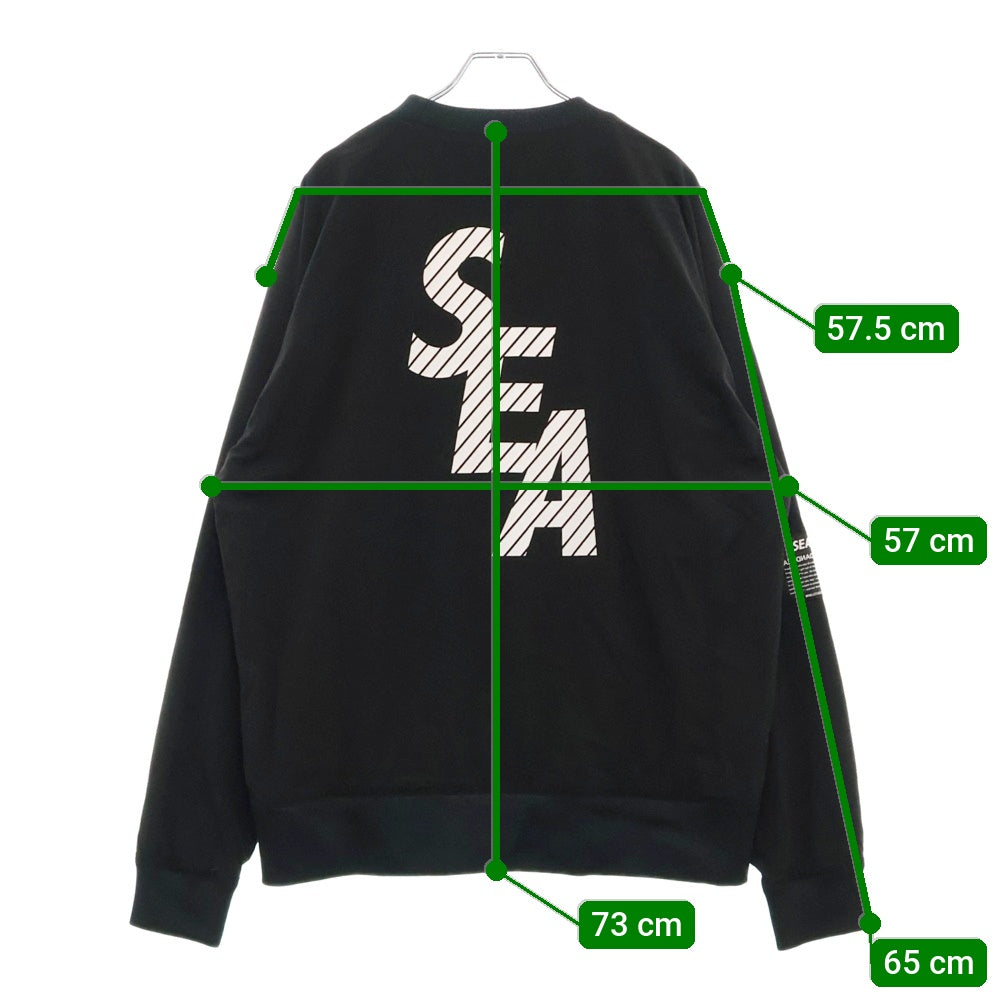 WIND AND SEA(ウィンダンシー) 23AW S E A Piste Crew Neck ナイロンクルーネックトレーナー ピステ ブラック WDS-O-MTC-24-Q2-CS-01