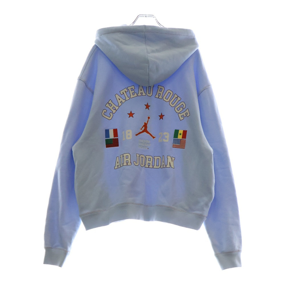 NIKE(ナイキ) JORDAN BRAND AS M J MCR FLC HOODIE ジョーダンブランド ロゴ刺繍プルオーバースウェットパーカー フーディー ブルー DJ9773-447