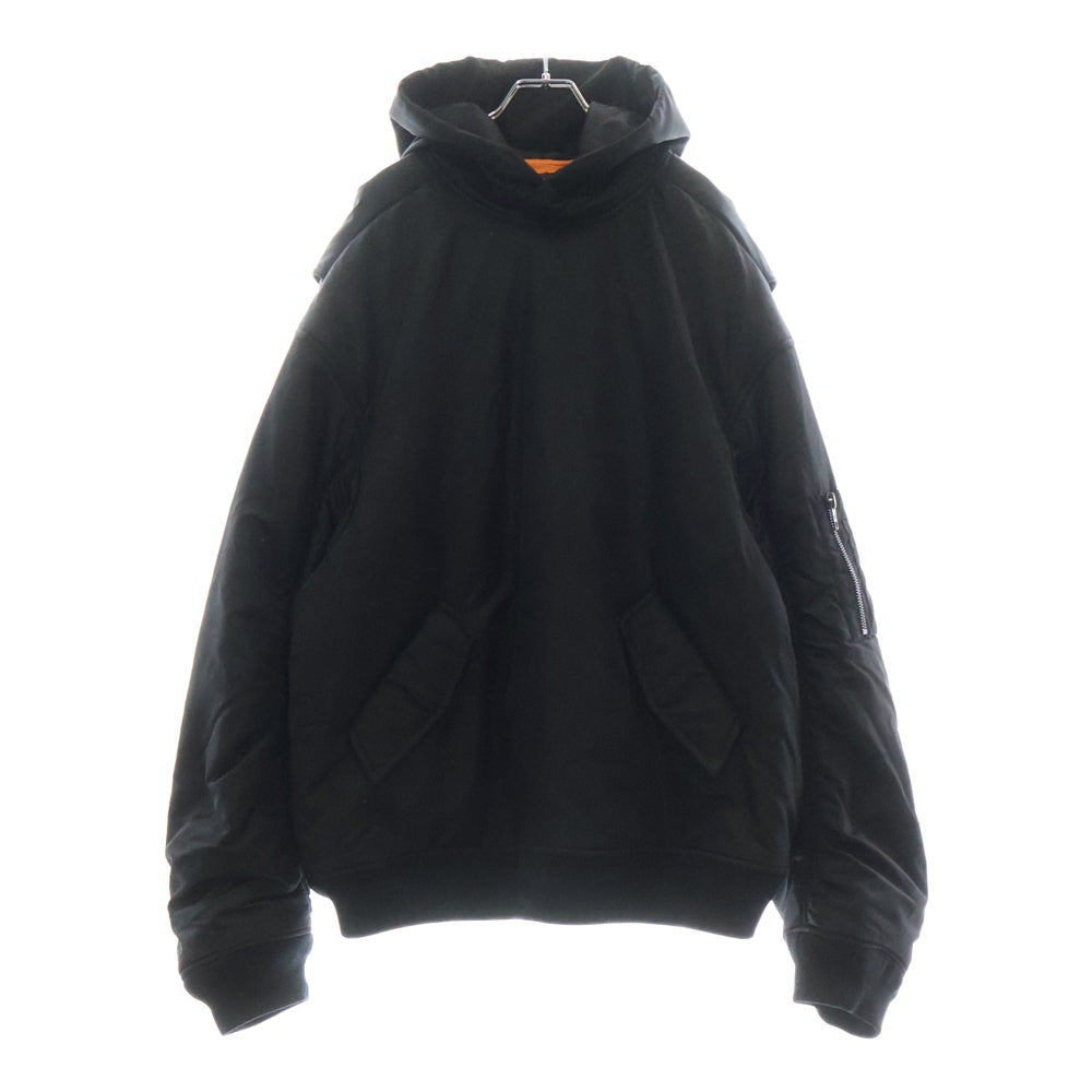 BALENCIAGA(バレンシアガ) 22AW Sporty B Pull-Over Bomber スポーツロゴ刺繍 プルオーバーボンバージャケット パーカー フーディー ブラック 720157 TNO27