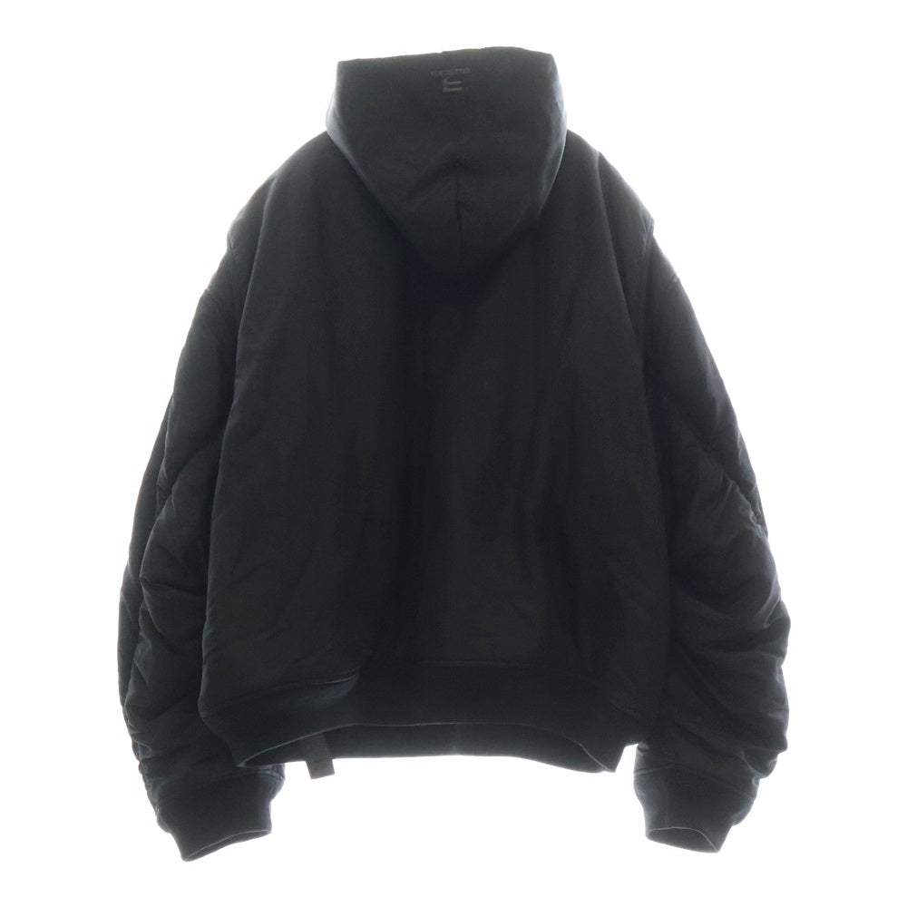 BALENCIAGA(バレンシアガ) 22AW Sporty B Pull-Over Bomber スポーツロゴ刺繍 プルオーバーボンバージャケット パーカー フーディー ブラック 720157 TNO27