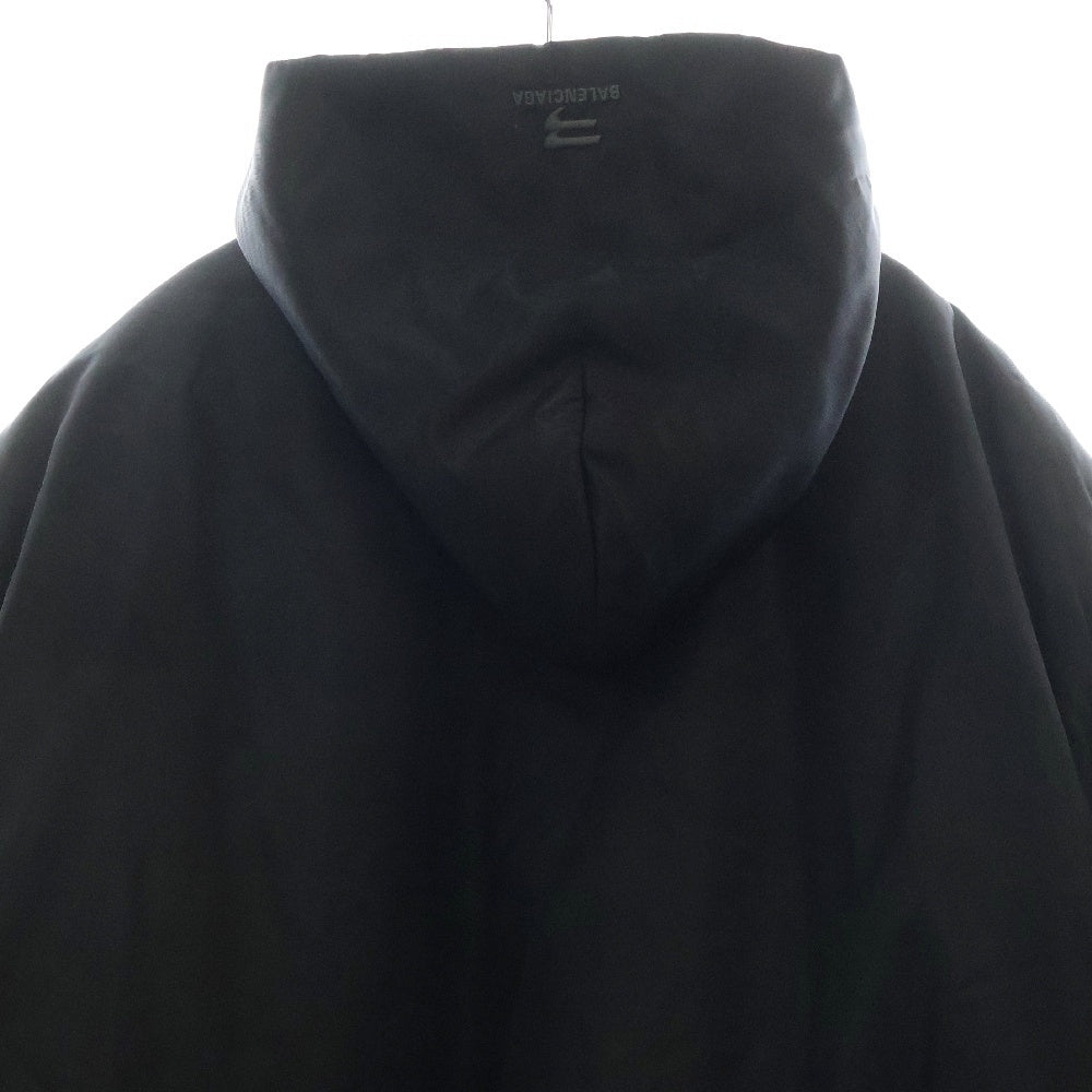 BALENCIAGA(バレンシアガ) 22AW Sporty B Pull-Over Bomber スポーツロゴ刺繍 プルオーバーボンバージャケット パーカー フーディー ブラック 720157 TNO27