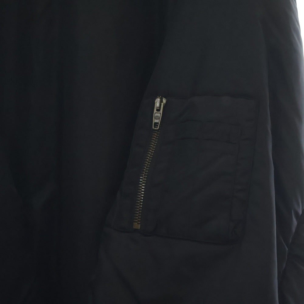BALENCIAGA(バレンシアガ) 22AW Sporty B Pull-Over Bomber スポーツロゴ刺繍 プルオーバーボンバージャケット パーカー フーディー ブラック 720157 TNO27