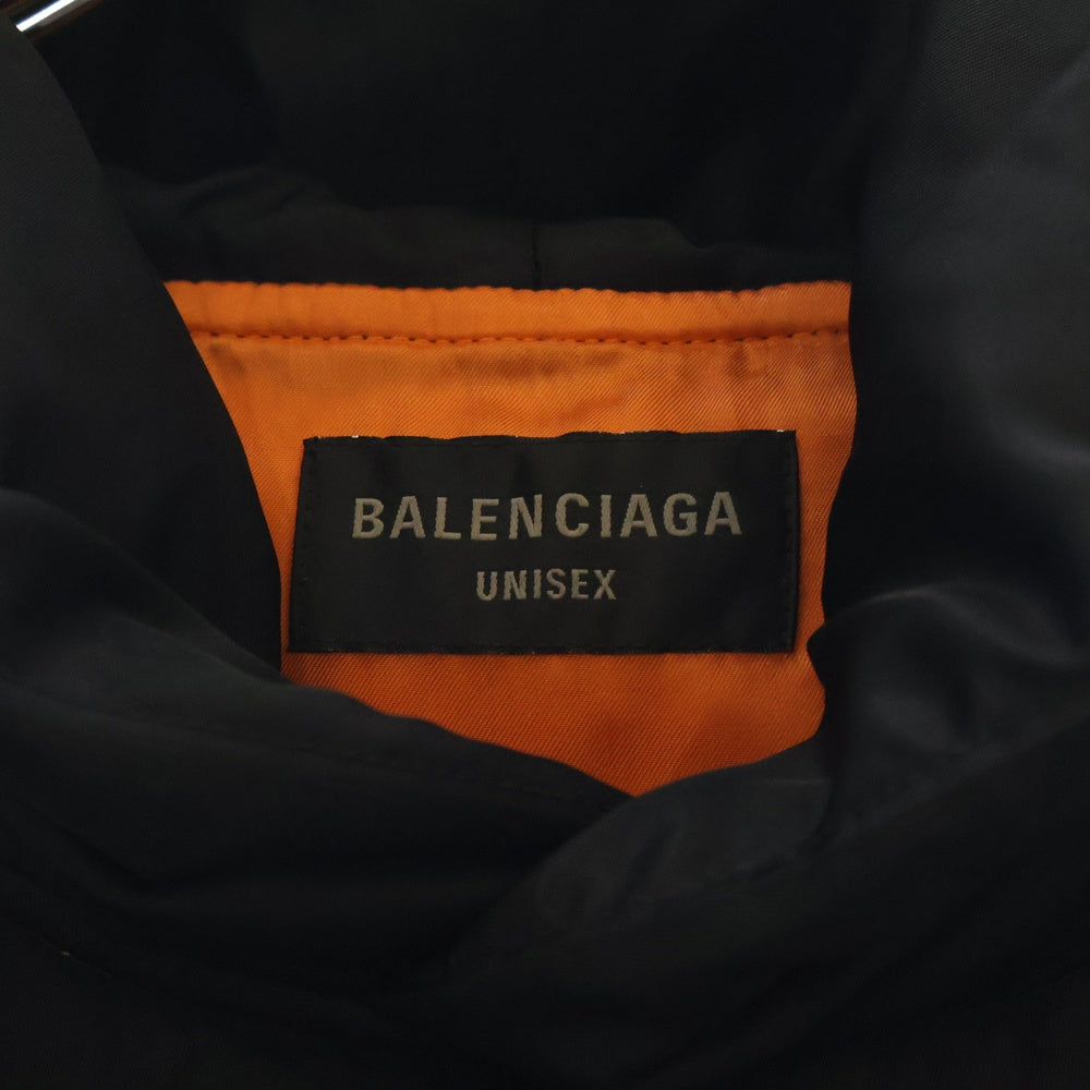 BALENCIAGA(バレンシアガ) 22AW Sporty B Pull-Over Bomber スポーツロゴ刺繍 プルオーバーボンバージャケット パーカー フーディー ブラック 720157 TNO27
