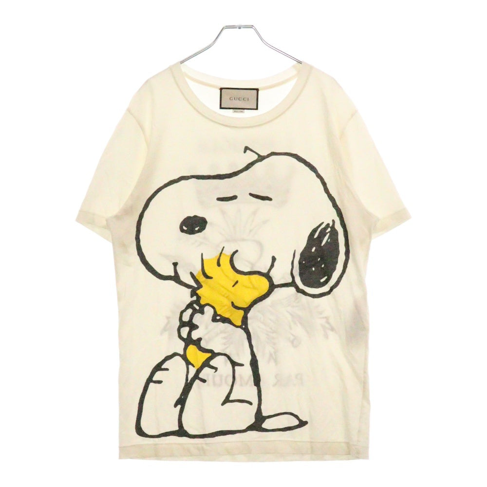 GUCCI(グッチ) 16AW Peanuts T-Shirt キャラクタープリント半袖Tシャツ アイボリー 440103 X3E56