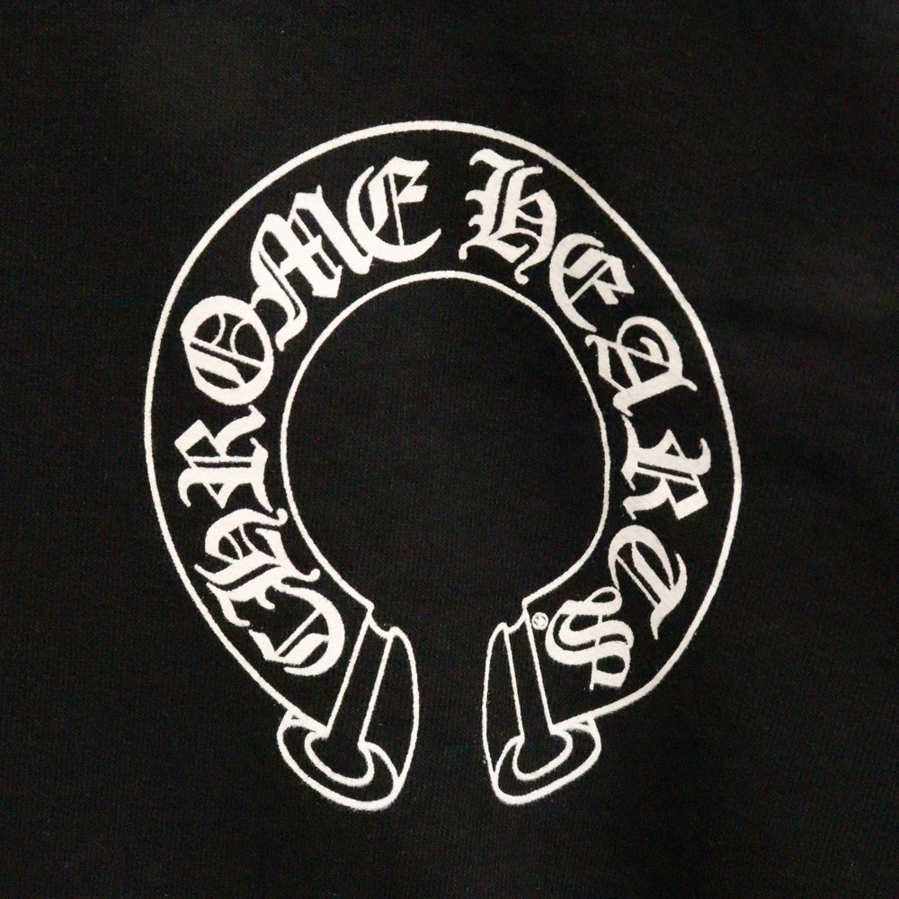 CHROME HEARTS(クロムハーツ) Horseshoe L/S Sweatshirt ホースシュープリント 袖フローラルスウェット トレーナー ブラック