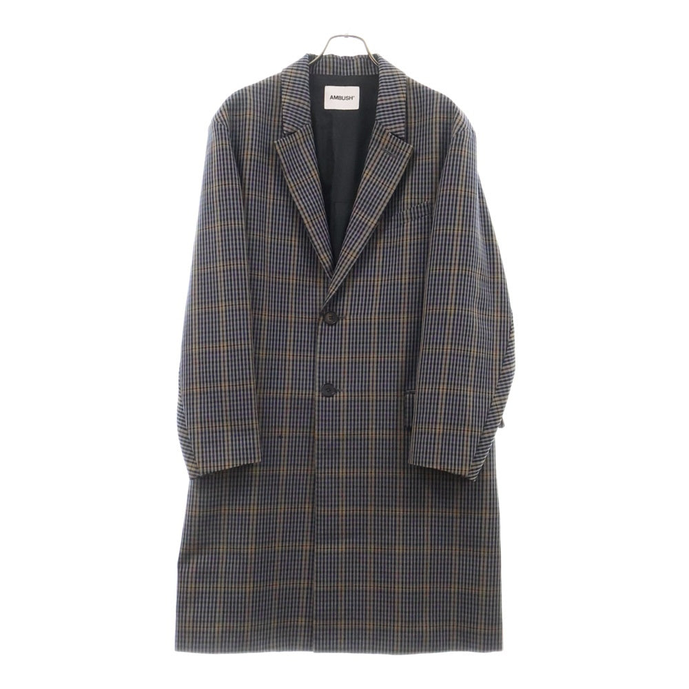 AMBUSH(アンブッシュ) 18AW HAND TOOTH CHECK CHESTERCOAT 千鳥格子チェック柄 ウールチェスターコート ベージュ/ブラウン 12111395