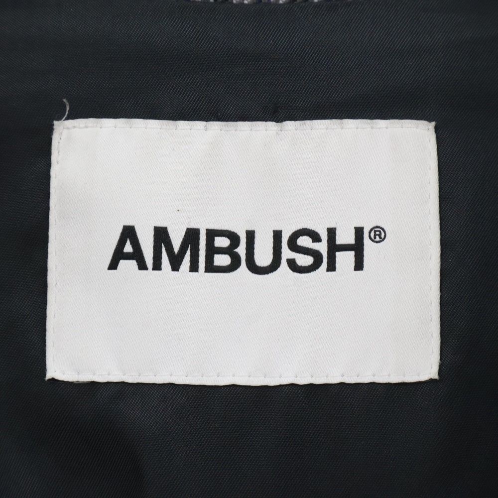 AMBUSH(アンブッシュ) 18AW HAND TOOTH CHECK CHESTERCOAT 千鳥格子チェック柄 ウールチェスターコート ベージュ/ブラウン 12111395