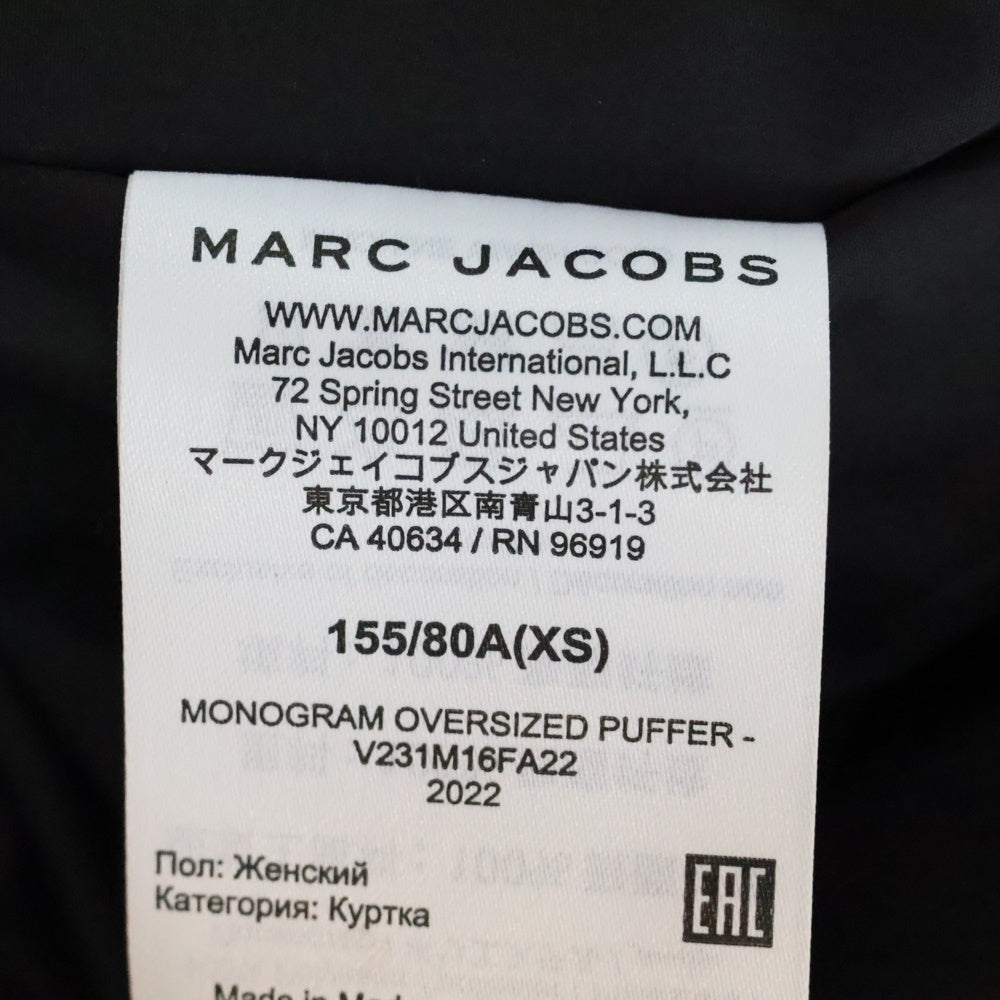 MARC JACOBS(マークジェイコブス) 22AW MONOGRAM OVERSIZED PUFFER モノグラム オーバーサイズ パッファージャケット ブラック/ホワイト V231M16FA22