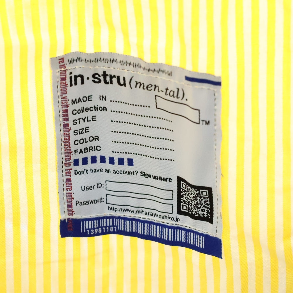 MAISON MIHARAYASUHIRO(メゾンミハラヤスヒロ) 25SS STRIPE LS SHIRT ストライプ長袖シャツ イエロー I14SH041-0