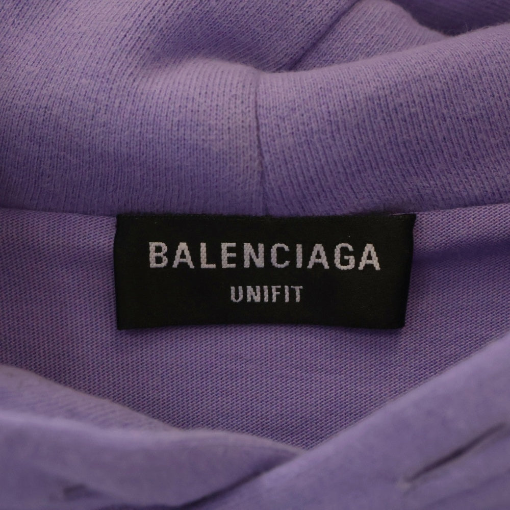 BALENCIAGA(バレンシアガ) 21SS Caps Destroyed Hoodie キャップス デストロイド フーディ プルオーバースウェットパーカー ダメージ加工 パープル 659403 TKVB6