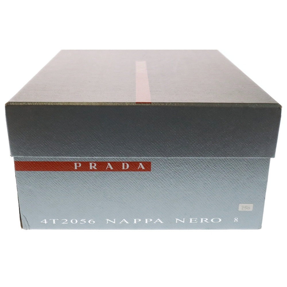 PRADA(プラダ) レースアップ レザーミドルカットスニーカー ブラック 2056