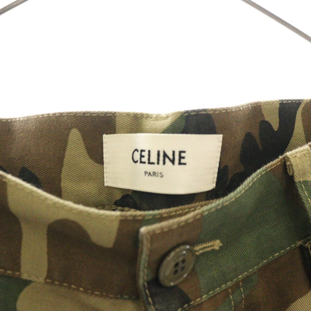 CELINE(セリーヌ) 24SS カモフラ総柄 ドローコード カーゴパンツ カーキ 2Z603616Q