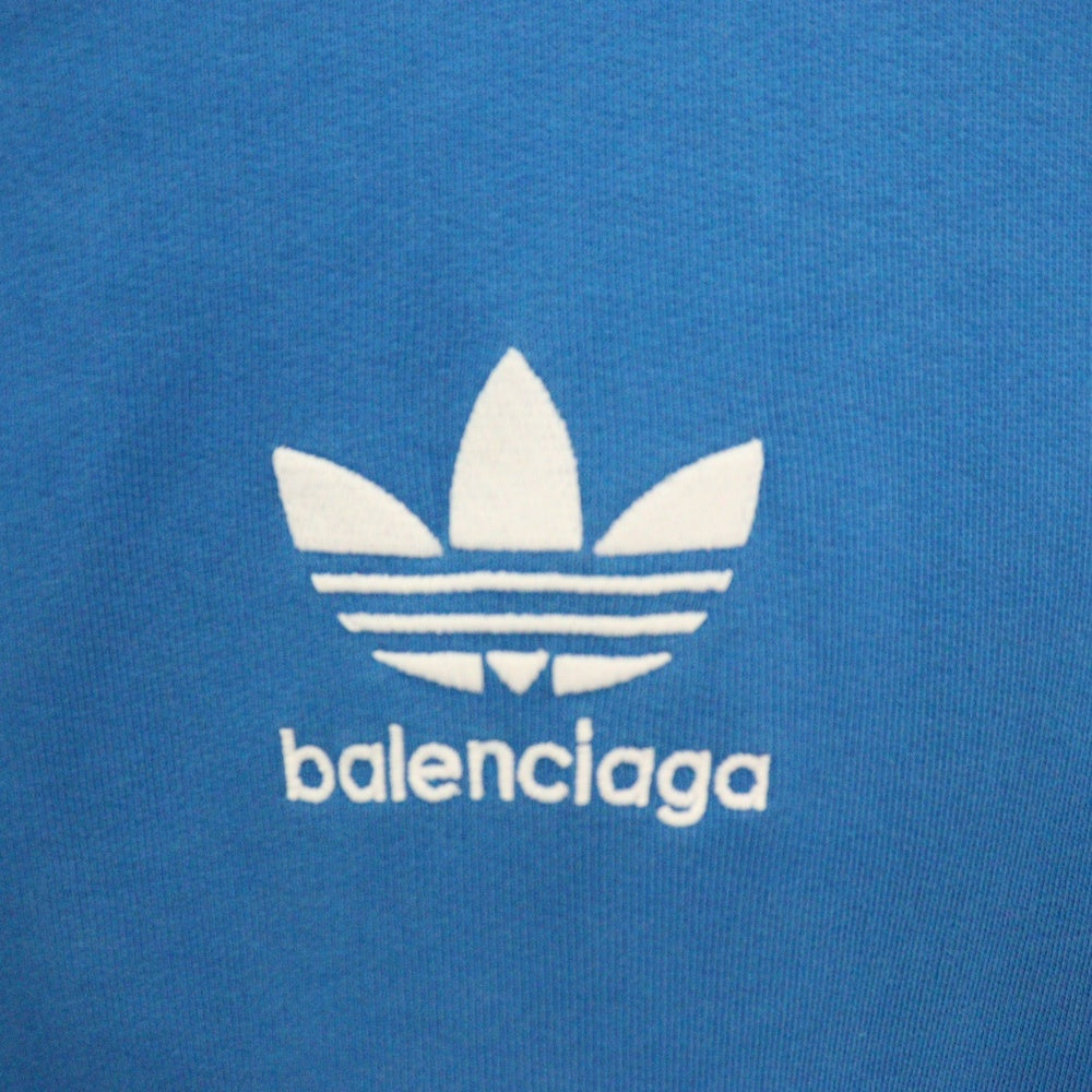 BALENCIAGA(バレンシアガ) 22AW×adidas Hoodie Large Fit アディダス ロゴラージフィット プルオーバーパーカー ブルー 729322 TNVN2