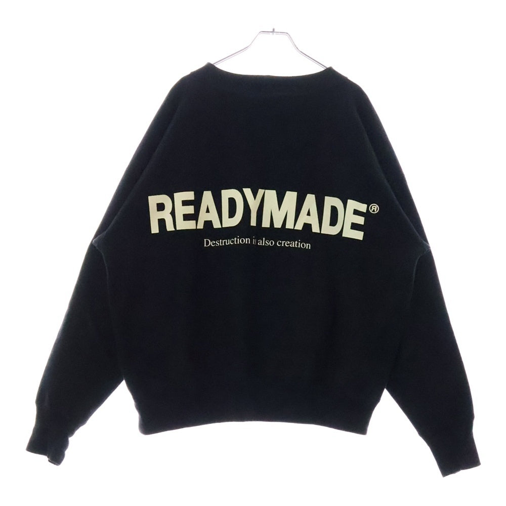 READY MADE(レディメイド) M-NECK SWT エム ネック スウェット トレーナー フロントロゴ ブラック RE-CO-BK-00-00-246