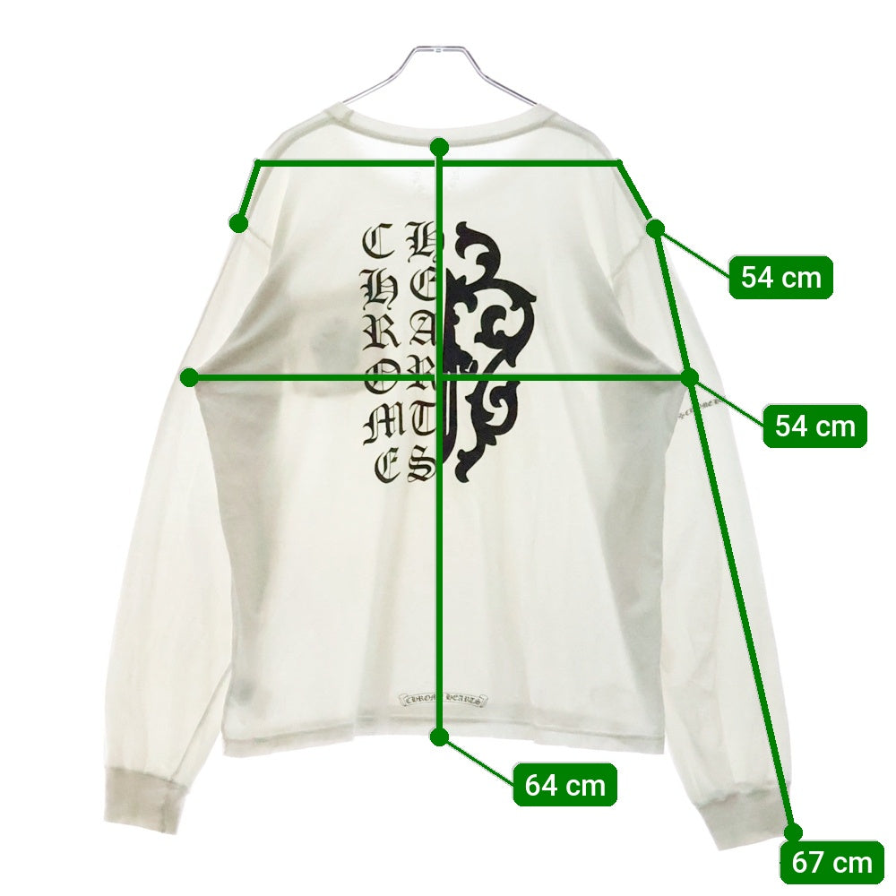 CHROME HEARTS(クロムハーツ) Dagger L/S Tee ダガーロゴプリント 長袖Tシャツ ホワイト