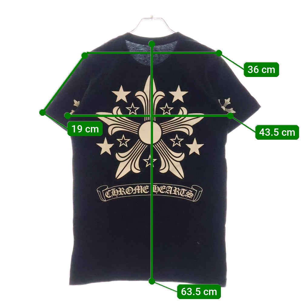 CHROME HEARTS(クロムハーツ) CH T-SHRT 1 5Pスター スクロールラベルプリント 半袖Tシャツ カットソー ブラック