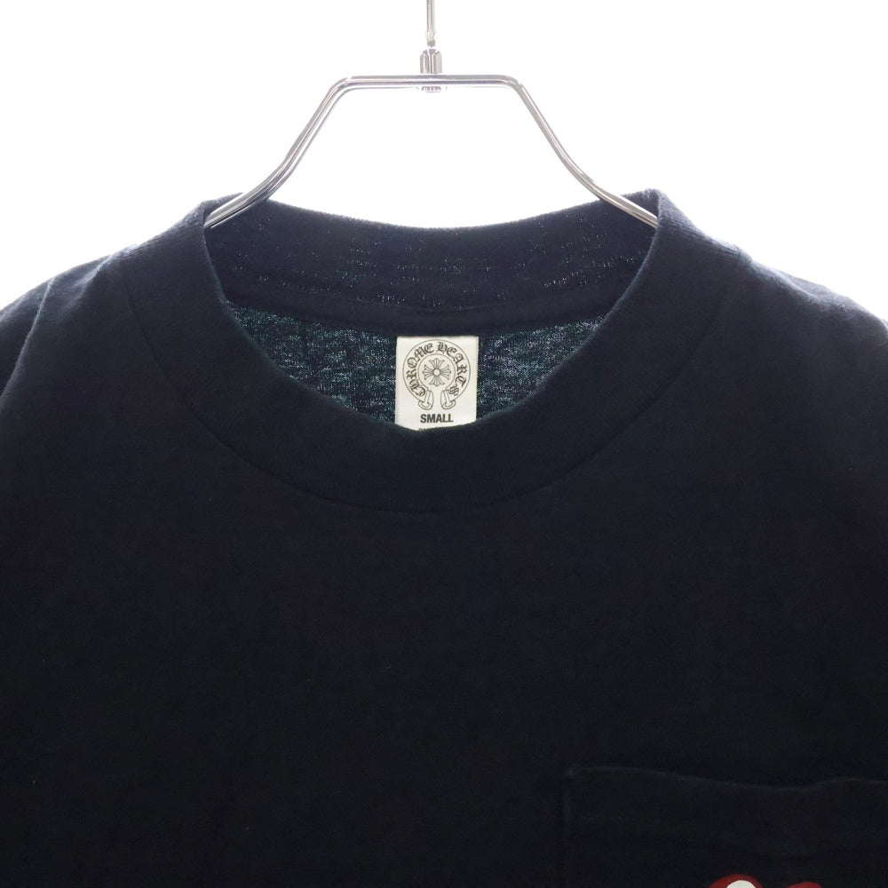 CHROME HEARTS(クロムハーツ) ×ROLLING STONES SS PKT TEE BLACK ローリングストーンズ リップアンドタンプリント クルーネック ポケット 半袖Tシャツ カットソー ブラック