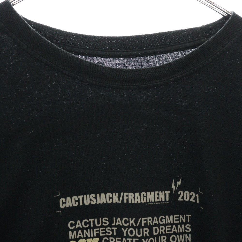Cactus Jack(カクタスジャック) ×FRAGMENT TRAVIS SCOTT LOGO TEE フラグメント トラヴィススコット ロゴ 長袖Tシャツ カットソー ブラック