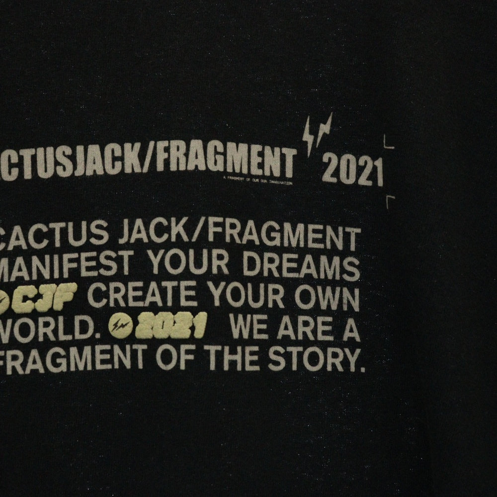 Cactus Jack(カクタスジャック) ×FRAGMENT TRAVIS SCOTT LOGO TEE フラグメント トラヴィススコット ロゴ 長袖Tシャツ カットソー ブラック