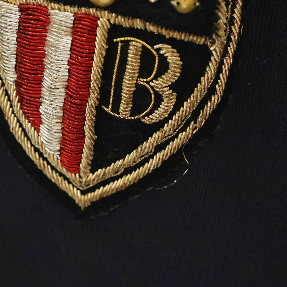 BALMAIN(バルマン) 18SS エンブレムサイドジップパーカー ロゴ刺繍ジップアップパーカー S8H6643J148B ネイビー