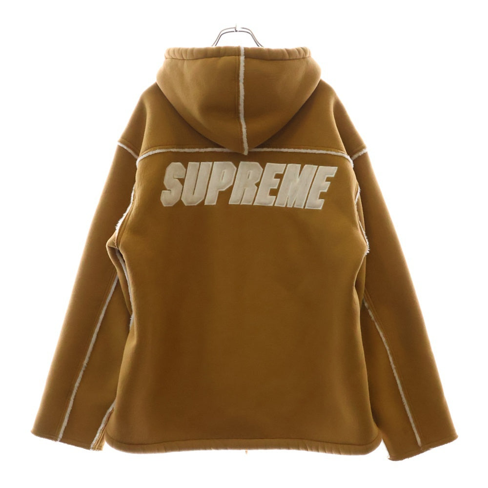 SUPREME(シュプリーム) 21AW Faux Shearling Hooded Jacket フェイク シアリング フーディージャケット ジップアップパーカー ベージュ